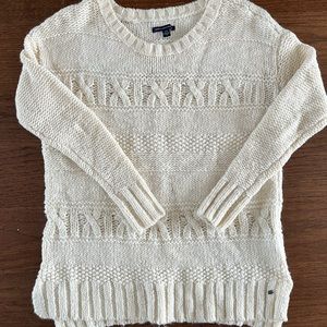 American Eagle Cable Knit Cream Sweater